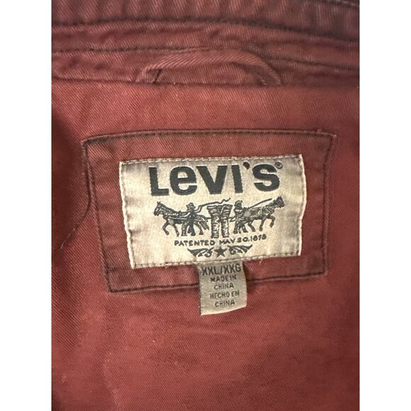 VTG Levis Red Barn Chore Jacket XXL Button & Zip Closure Four Pockets Cotton - Picture 4 of 7